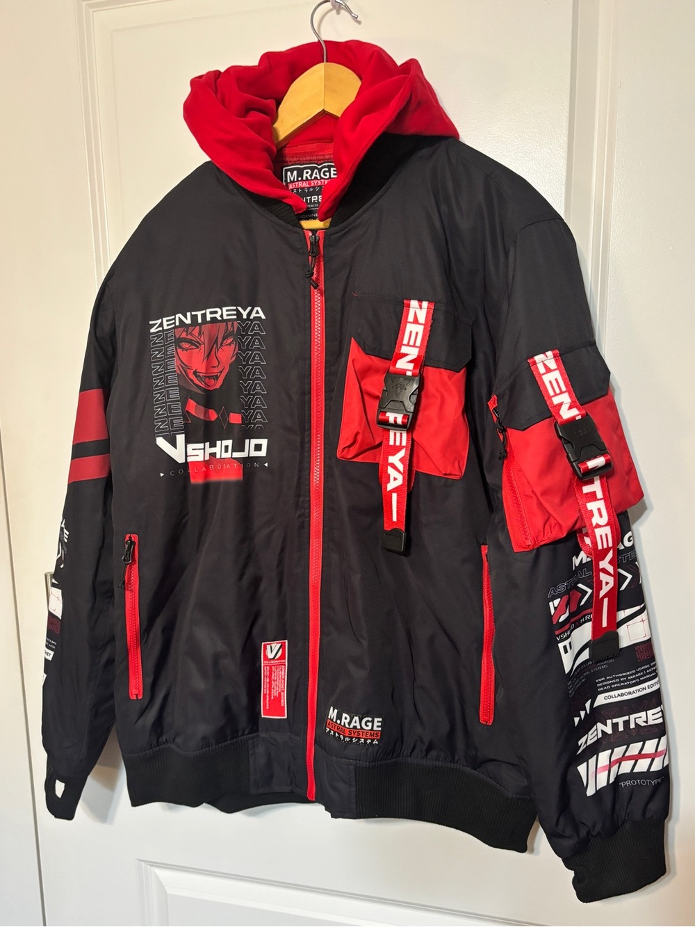 RARE M.RAGE x Zentreya Limited Edition Cyber Dragon Bomber Jacket - XL Unisex